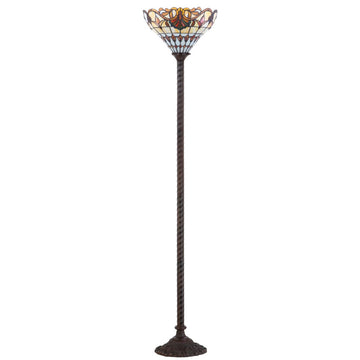 Davis Tiffany Style 70" Torchiere LED Floor Lamp - JONATHAN Y